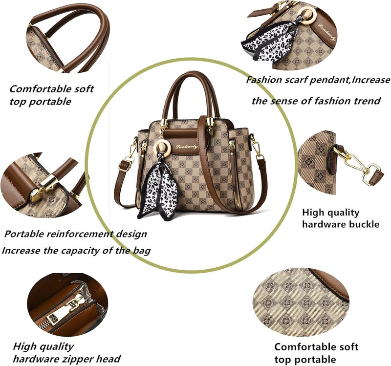 Phevos Women Handbags and Purse Tote Bags Ladies Satchel Shoulder Bag Retro Top Handle Hobo Purse - Image 4